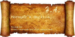 Hornyák Ancilla névjegykártya